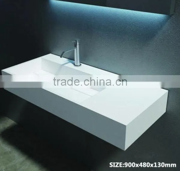 Sanitary Ware Bathroom Solid Surface Wash Hand Basins,Wall Hung Solid Surface Wash Basins, Stone Resin Wash Basin photo-2