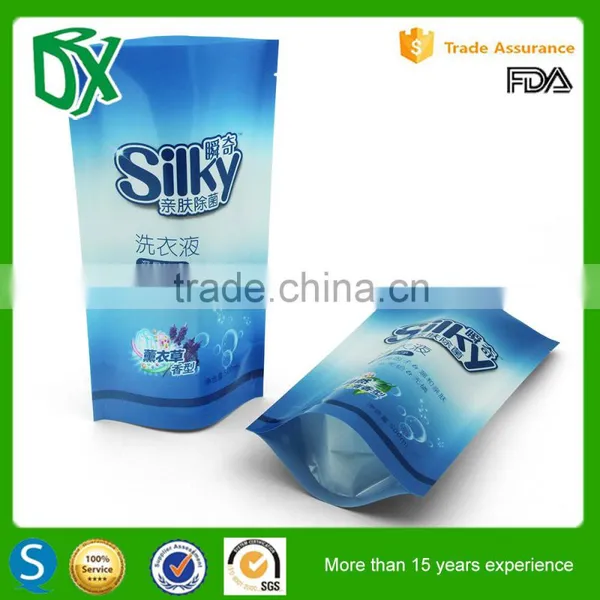 Stand up Zip Lock Top Bag Liquid Bag Bottom Gusset Plastic Package Bag