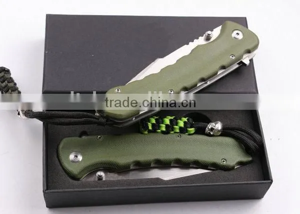OEM D2 High Speed Steel Blade With Army Green G10 Handle Knife photo-6