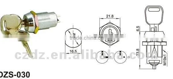 19mm Vending Machine Key Slot Machine Key Switch,12mm Electronic Key Lock Switch photo-2