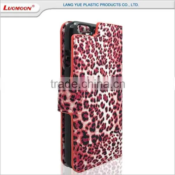 Separable With Double Card Slot Leopard Pattern 2 in 1 c Smart Leather Flip Cover Case for Xiaomi Mi5 4 3 2 1 photo-3
