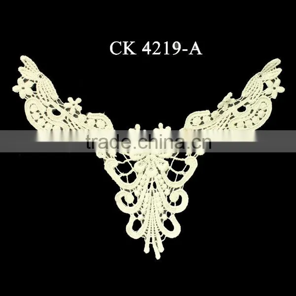Customized Crochet Cotton Printed Lace Fabric Collar Neck Designs photo-3