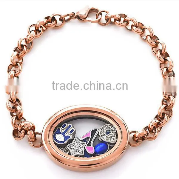 Stainless Steel Jewelry Floating Locket Bracelet photo-3