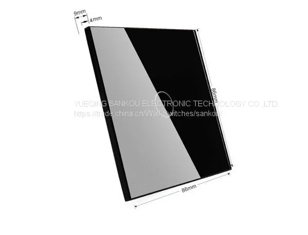 EU Standard One Gang Two Way Crystal Glass Panel With Red & Green LED Touch Switch photo-3