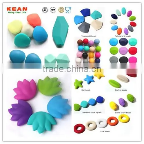Food Grade Silicone Beads Baby Teething Necklace for Toddler photo-2