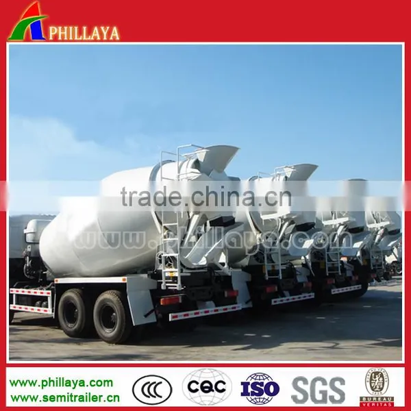 China Low Price 2 Axle/3 Axle Efficient 8 Cbm/10cbm/12cbm/15cbm Concrete Mixer Semi Trailer for Sale photo-2
