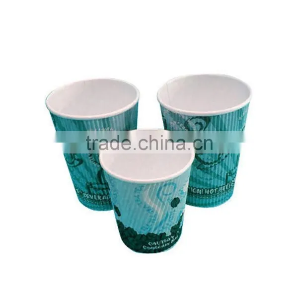 Printed Paper Cup Custom Print Disposable Corrugated Ripple Coffee Paper Cups photo-4