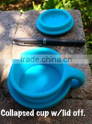 Silicone Travel Collapsible Camping Cup With Lid photo-3