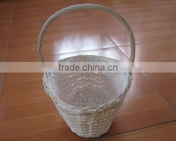 Handmade Wicker Flower Baskets for Planting With Plastic Liner Wicker Plants Basket photo-2