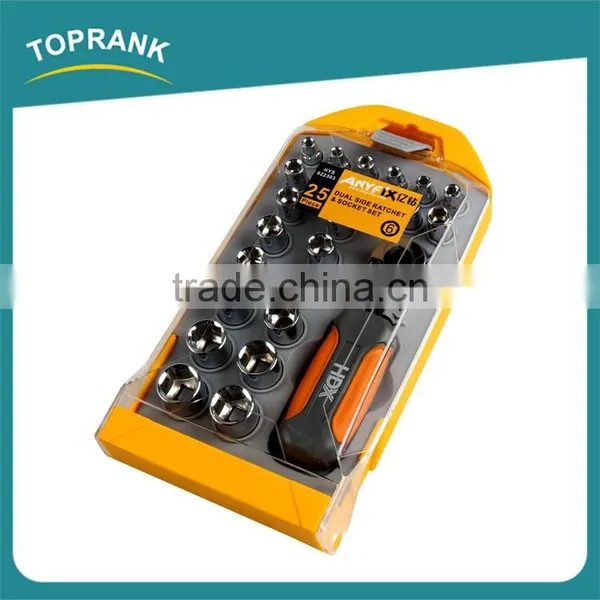 25pcs Dual Side Ratchet and Socket Set, Small Ratchet Spanner Set photo-2