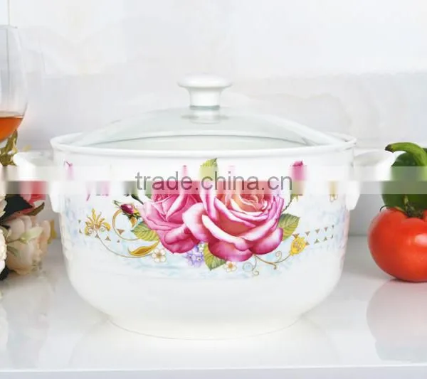 8" Ceramic Cookware Pot Safe for Microwave With Glass Lid photo-4