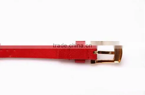 Wholesale Oval Rivets Decorated Square Pin Buckle Sex Girl Thin PU Waist Belt photo-6