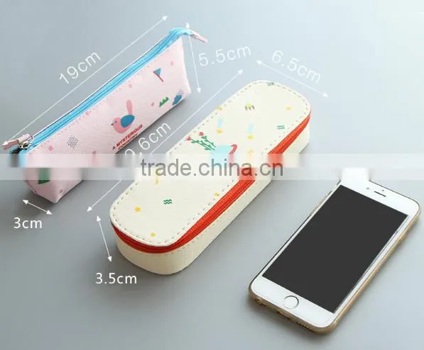 Low Price Full Color PU Small Leaves Pencil Case Pencil Pouch Pencil Bag photo-4
