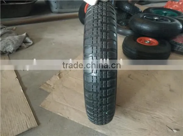3.50-8 Red Plastic Rim Rubber Wheel for Wheelbarrow photo-3