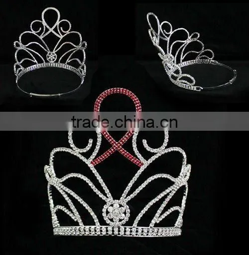 Rhinestone Silver Fashion Tall Pageant Crown Tiara Crown For Women Princess photo-2