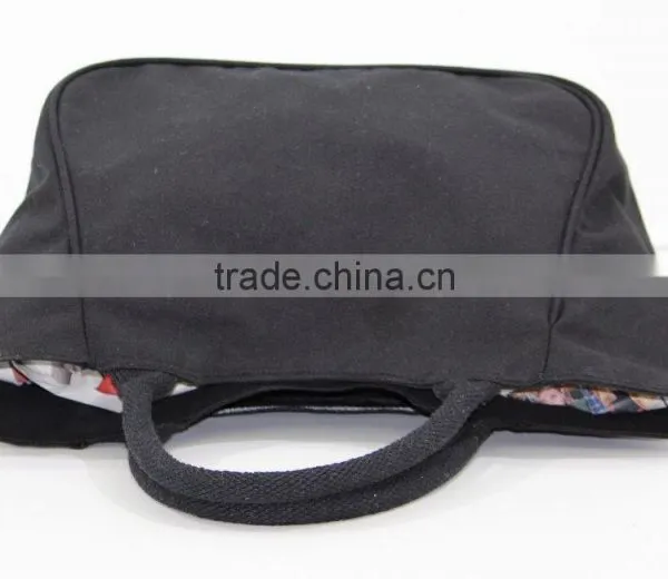 Canvas Fabric Handbag With Padded Rope Handle & With Magnet Button Closure photo-5