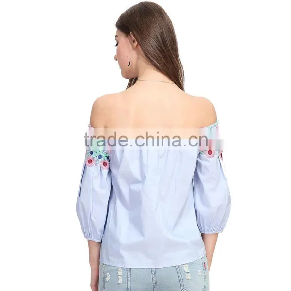 Off Shoulder Woman Designer Pattern Latest Blouse Design Image photo-6