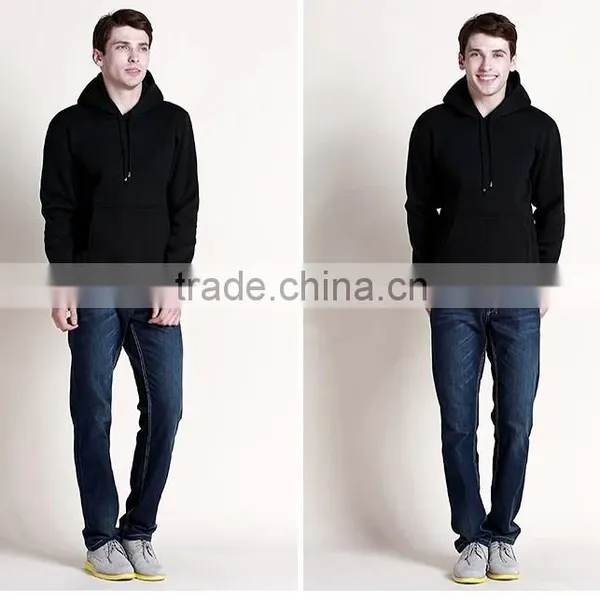 Black Custom 100% Cotton Hoodies Blank photo-4