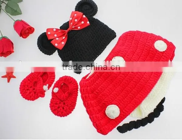 Handmade Crochet Minnie Costume Baby Crochet Outfits Baby Photography Props photo-2