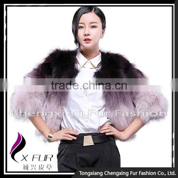 CX-G-A-01C China Manufacturer Dyed Women Raccoon Fur Jacket photo-6