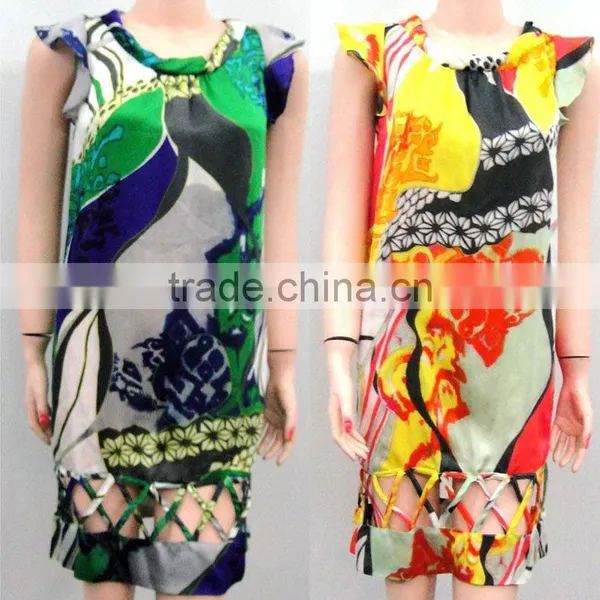 LADY'S PRINT DRESS LADIES FASHION DRESSES LADIES SIMPLE FASHION DRESS
