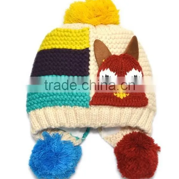 Fashion Baby Knitting Hat Winter Hat With Pompom photo-5