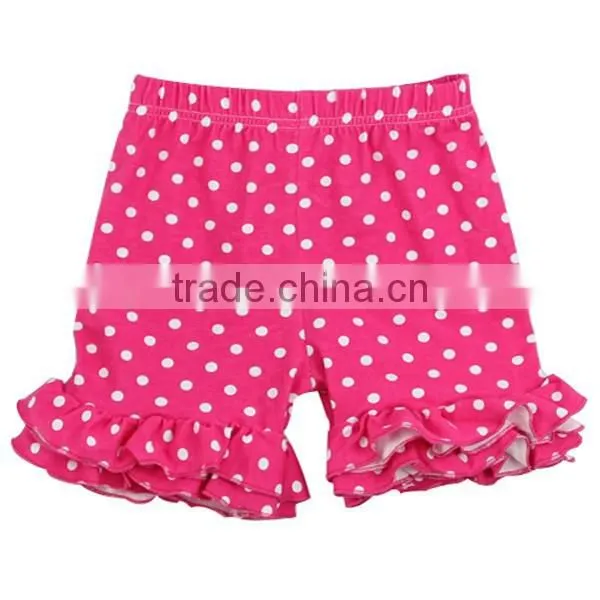 The New Arrival Unique Design Cotton Children Boutique Clothes Kids Ruffle Polka Dot Girls Shorts