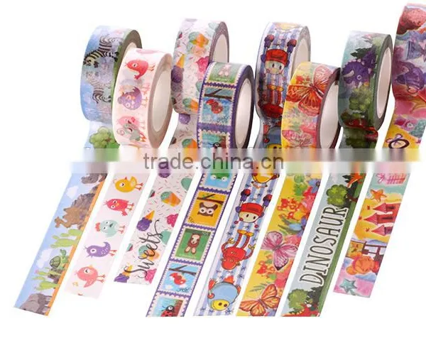 Multicolor Customized Japan Washi Tape 1.5cm*10m Cut by Hand Adhesive Paper Tape Whole Roll no Trace Removeable photo-2
