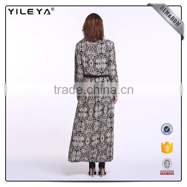 Brazilian Style With Pattern Printing Brazil Casual Dress,wholesale Long Sleeves Maxi Dresses photo-5