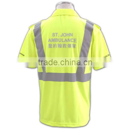 IS09001/BSCI Factory Safety Reflective Work Shirt 100% Cotton Life Polo t Shirt photo-3