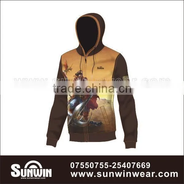 Wholesale Custom Fashion Design Full Sublimated Fleece Zipper- Up Men Hoodies photo-2
