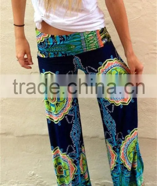 Shandao Women's Fashion Floral Print Trousers photo-4