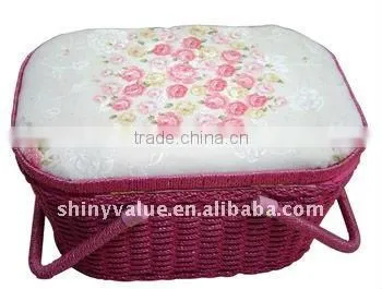 Beautiful Flower Pattern Sewing Basket Manufacturer photo-4