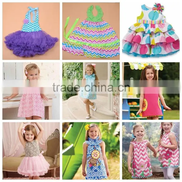 American Girls Multi Color Chevron Satin Halter Dress With Rose Tutu Dress photo-6