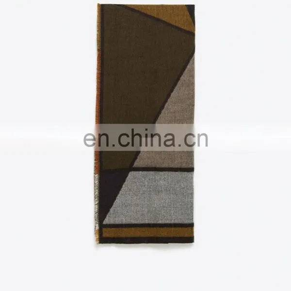 Acrylic Jacquard Ladies Geometric Pattern Winter And Autumn Scarf photo-4