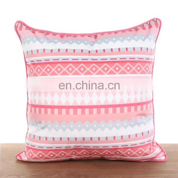 High Quality Cozy Decorative Striped Square Velvet Custom Printed Cushion/throw Pillow Cases photo-2