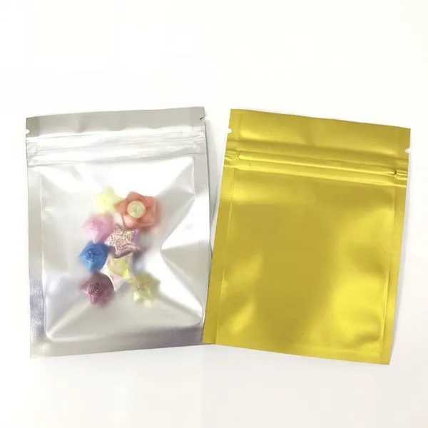 Stock Goods Small Aluminized Foil Zipper Resealable Packaging Bag For Food And Snack photo-2