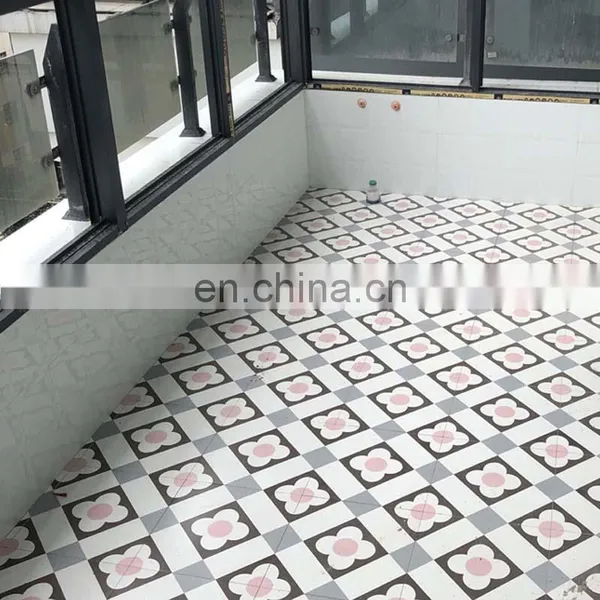 Special Artistic Floor Tile Antique Living Room Balcony Anti-slip Pink Floret Brick photo-3
