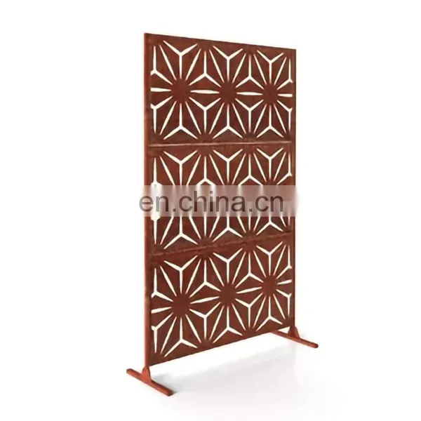 Corten Steel Screen Laser Cut and Engraved 2mm 3mm Thick Pattern Customizable Indoor/outdoor photo-2