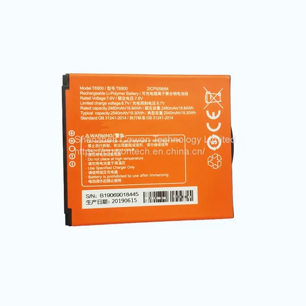 Li-polymer 7.6V 2480mAh Rechargeable Replacement 2ICP5 58 84 P2 T6900 Battery for Sunmi POS Payment Terminal