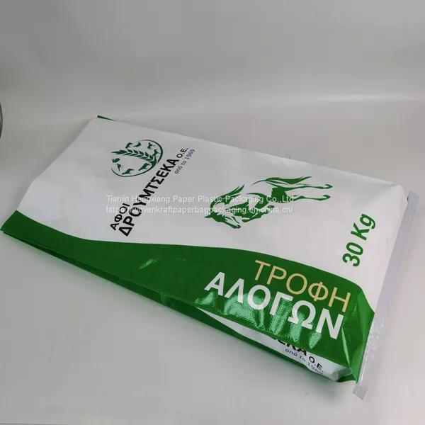 Animal Feed Laminated pp Woven Sack Packing Bags 10kg 25kg Plastic Feed Packing Bag