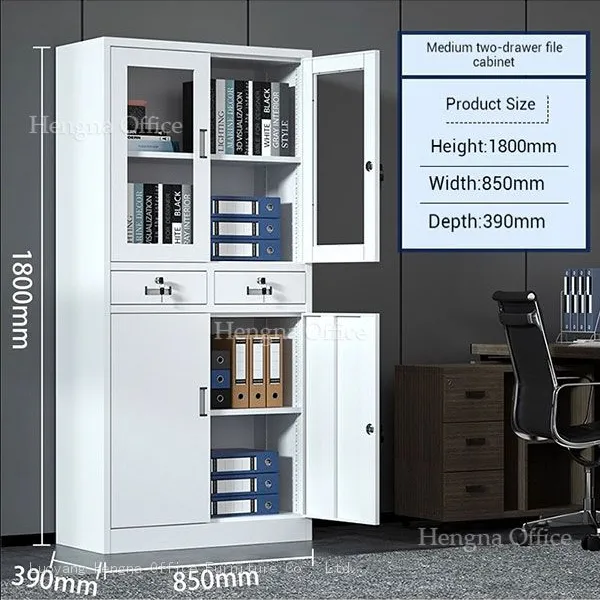 Heavy-Duty Anti-Rust Steel Office Storage Cabinet 1850mm With Partitioned Shelves ​for Office & Corporate Buildings-ODM/OEM photo-2