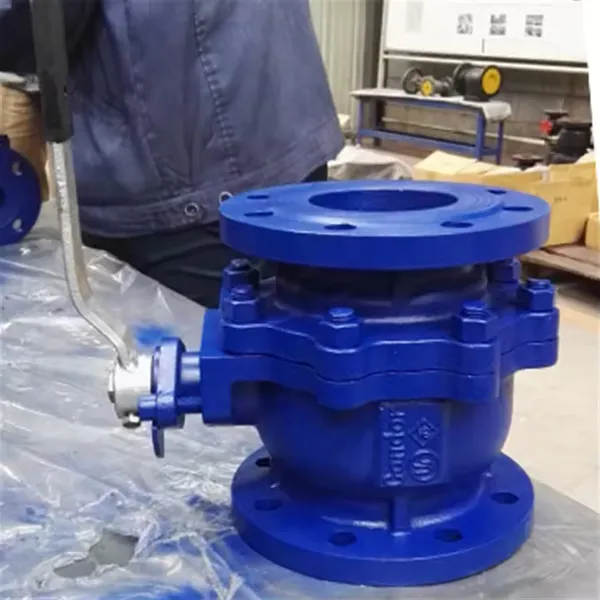 DIN Standard PN16 Ductile Iron Cast Iron Full Bore 2 Piece Flanged Ball Valve photo-2