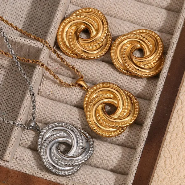 304 Stainless Steel Earrings Polished 15mm Round Hypoallergenic Wholesale Supplier OEM photo-4