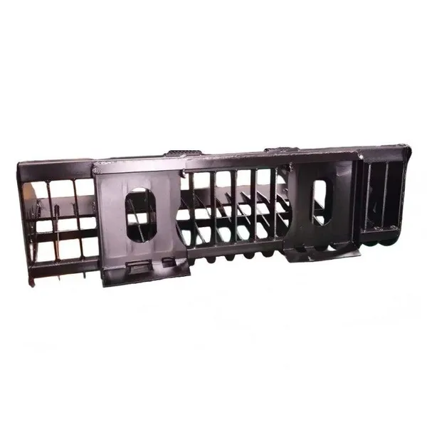 Sieve Bucket Skid Steer SSQA Skeleton Rock Bucket 14 Tines 3 Sections Smooth Edge Non Slip Step Box Frame photo-5