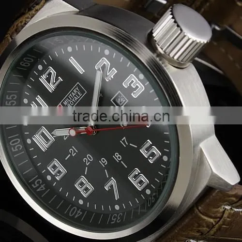 MR031 Brand New Mens Man Analog Army Military Leather Wrist Watch photo-3