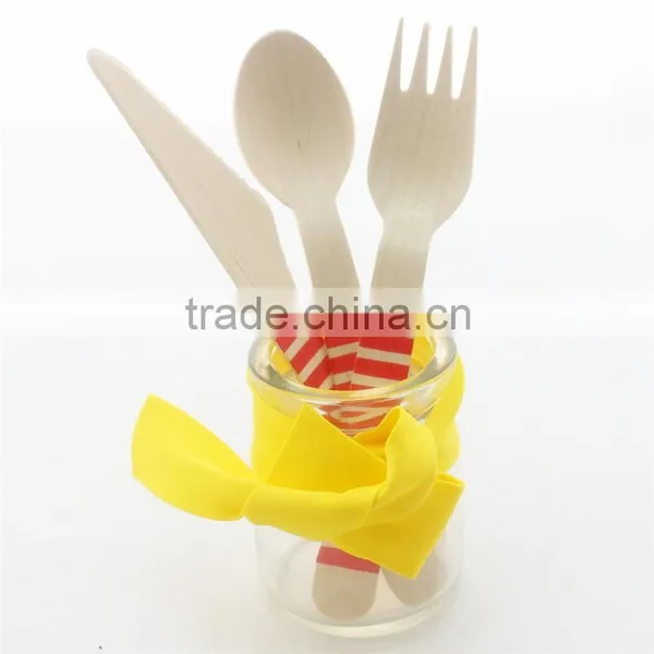 6.5inch Mini Wooden Fork and Spoon and Knife photo-2