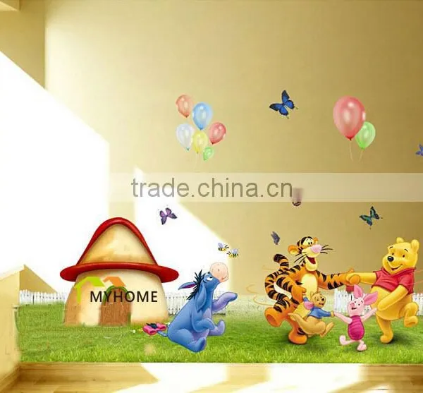 Larger (2pcs/Set) Children's Wall Decal Cute Winnie the Pooh Wall Stickers For Kids Rooms photo-3