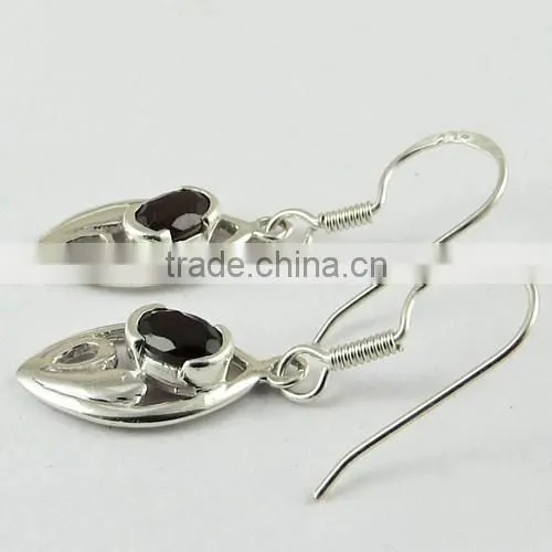 Affordable !! Garnet 925 Sterling Silver Earring, Silver Jewelry, Indian Silver Jewelry photo-4