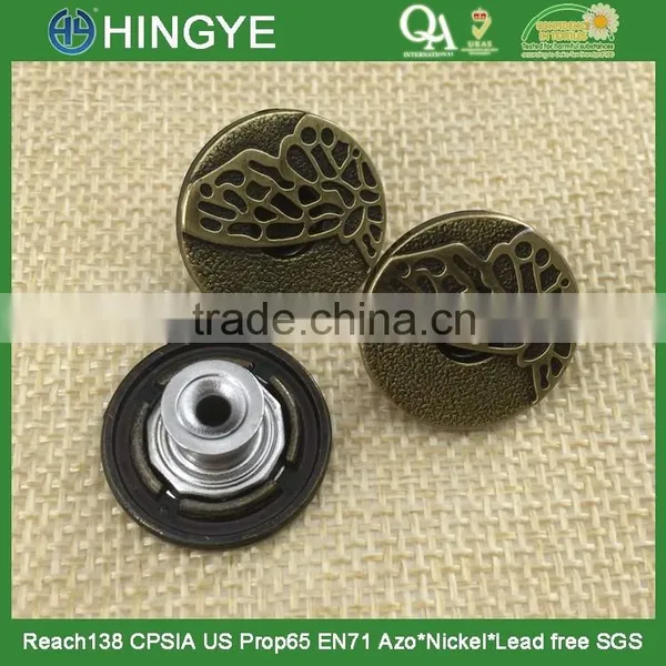 19mm Antique Brass Metal Jeans Button photo-3
